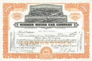 Hudson Motor Car Company - Stock Certificate
