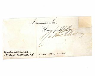 Baron Mayer,  Nathan Rothschild 2 Ea Vintage 1800s Signed Cut Papers