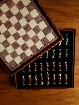 Faberge Imperial Jeweled Chess Set 24k Gold Detail Franklin Enamel Eggs