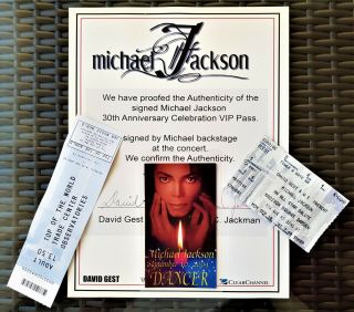 Michael Jackson 30th Anniversary Signed Vip Pass Concert Ticket Autograph Smile