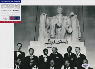 John Lewis Selma March Signed Autograph 8x10 Photo Psa/dna A