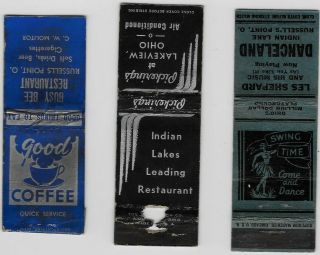 Matchbook Covers - Indian Lake,  Ohio/russells Point/lakeview/danceland/busy Bee S59