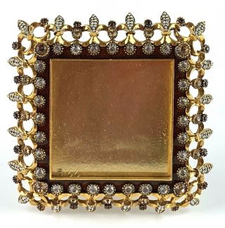 Jay Strongwater Square Picture Frame Swarovski Crystals