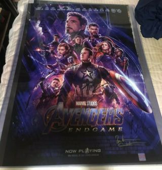 Avengers Endgame Autographed Cast Signed Premiere Poster Chadwick Boseman Loa