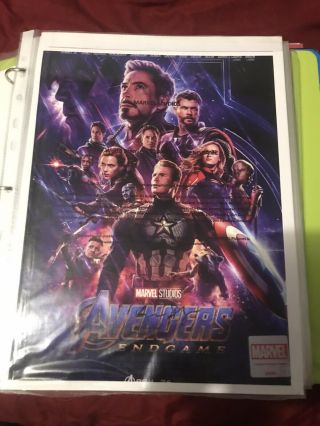 Avengers Endgame Autographed Cast Signed Premiere Poster Chadwick Boseman LOA 2
