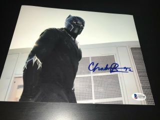 Chadwick Boseman Signed Autograph 8x10 Photo Black Panther Marvel Beckett Bas D