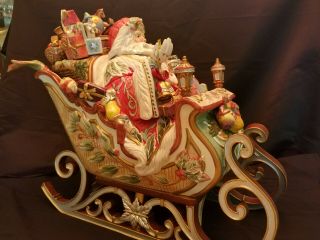 Rare Retired Fitz & Floyd Enchanted Holiday Santa Tureen With Ladle 19/1459