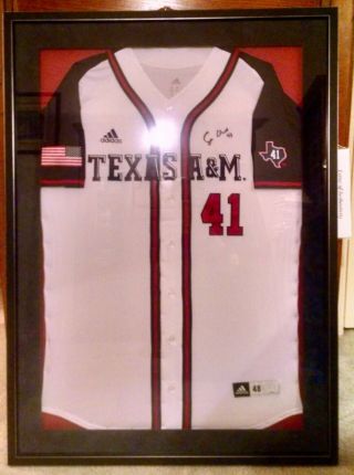 President George H.  W.  Bush Signed Autographed Framed Jersey Texas A&m Aggie Hw