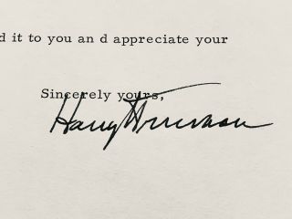 President Harry S Truman Signed 1965 Letter Great Autograph Psa Guaranteed