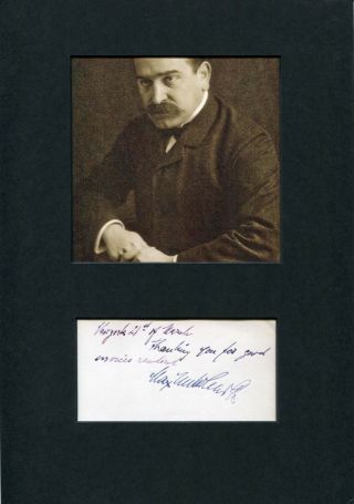 Banker Max Warburg Autograph,  Handwritten Note Signed & Mounted