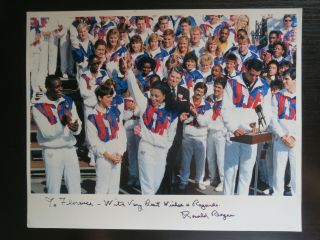 Ronald Reagan President Signed Photo To Florence Griffith Joyner Olympics 1988