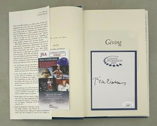President Bill Clinton Signed Giving Hardcover Book Autographed Auto Jsa