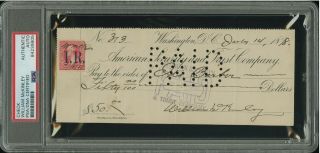 WILLIAM MCKINLEY PRESIDENT SIGNED AUTOGRAPH CHECK PSA/DNA AUTHENTIC 2