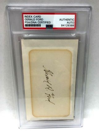 Psa Authenticated Autograph Of Gerald Ford On An Index Card