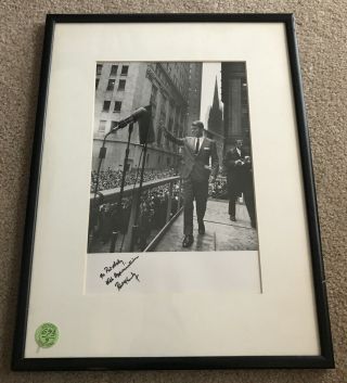Robert F.  Kennedy 8x12 Photo Signed - From Nyc - Framed - Great Rfk Autograph