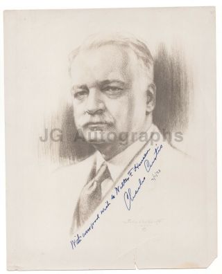 Charles Curtis - 31st U.  S.  Vice President - Signed 8x10 Photograph