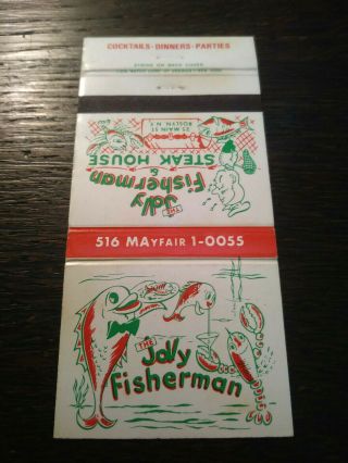 Vintage Matchcover: Jolly Fisherman & Steak House Restaurant,  Roslyn,  Ny P