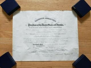 President Theodore Roosevelt BOLDLY HAND SIGNED 1907 Presidential appointment 3