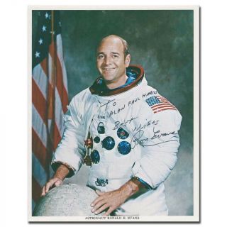 Apollo 17 Ron Evans Handsigned Nasa 8x10 Wss Litho Portrait - 7i147