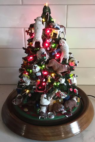 Danbury Bulldog Lighted Christmas Tree Retired Very Rare No Star - Read
