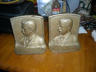 1910 President Teddy Roosevelt Bookends Desk Accessories Tr The Rough Rider