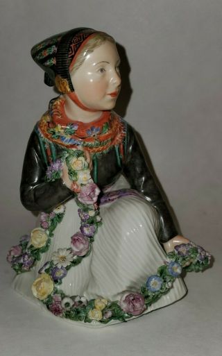 Carl Martin - Hansen For Royal Copenhagen Porcelain Figurine Amager Girl 12412