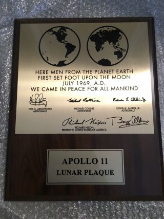 Apollo 11 Lunar Plaque Signed By Buzz Aldrin - Still In Packing
