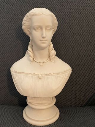 1863 John Rose Coalport Signed Princess Alexandra Parian Porcelain Bust