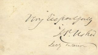 John P.  Usher - Signature Of President Lincoln 