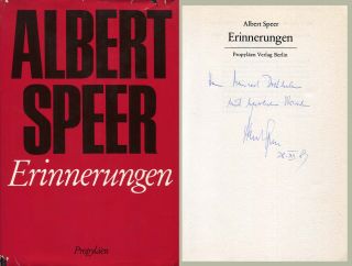 Albert Speer Architect Autograph,  Signed Book
