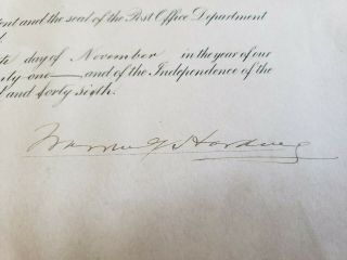 President Warren Harding Hand Signed 1921 Presidential Appointment