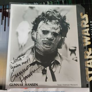 Texas Chainsaw Massacre Gunnar Hansen Signed Autograph (to Josh)
