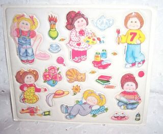 Cabbage Patch Kids Puffy Stickers One Sheet - Rare Vintage Collectors 1984