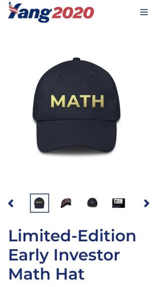 Andrew Yang Early Investor Math Hat Limited Edition