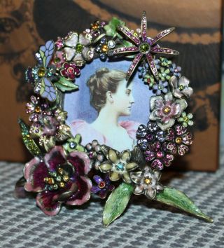 Jay Strongwater Jeweled Picture Frame Bee & Flowers Box