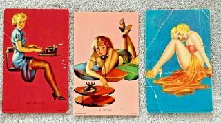 3 Pin - Up Girls By Gil Elvgren - Mutoscope Vintage Cards - 1940 