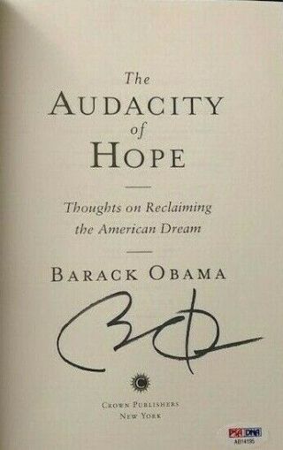 Barack Obama The Audacity Of Hope Autographed Djhc 1st/1st Book Psa Dna Ab14195