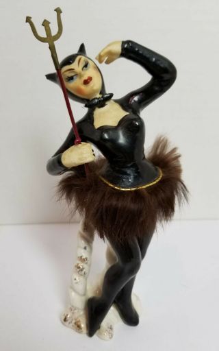 Enesco Black Devil Dancer Ballerina Figurine W Orig.  Pitchfork