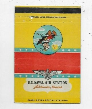 Wwii Matchbook Cover Us Naval Air Station Hutchinson Ks Navy 1300