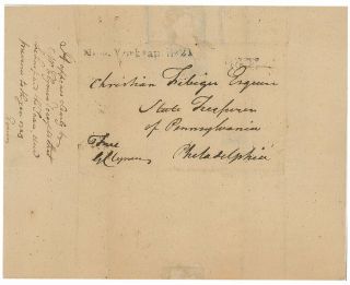 George Clymer Frank Signed - Signer Of Declaration Of Independence