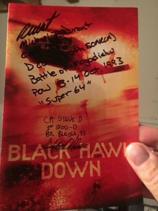 Black Hawk Down Pow Mike Durant & Special Forces Vet Of Battle Signed Dvd Notecd
