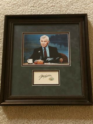 Johnny Carson The Tonight Show Framed Autographed Signed Cut Psa/dna