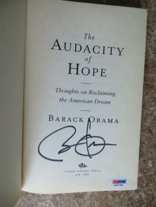 Signed Paperback Book Barack Obama - The Audacity Of Hope - Psa/dna Letter