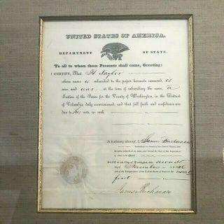 President JAMES BUCHANAN Signed Document Abraham Lincoln Predecessor 2