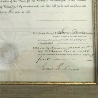President JAMES BUCHANAN Signed Document Abraham Lincoln Predecessor 3