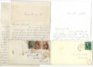 3 Victorian Letters From Prude In Keeseville Ny To Mrs.  White In Hortonville Vt