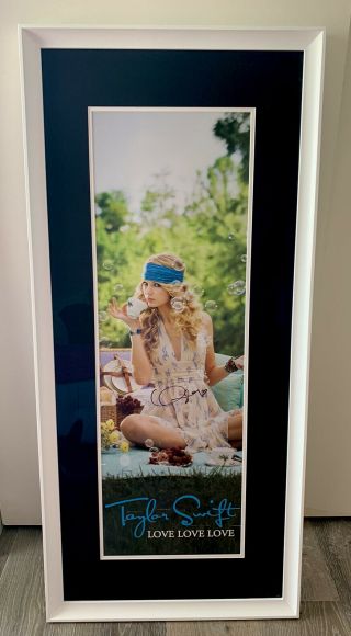 Beautifully Framed Taylor Swift Hand Signed Poster.  From Her Fearless Tour.