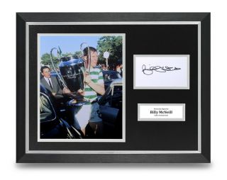 Billy Mcneill Signed 16x12 Framed Photo Display Celtic 67 Autograph Memorabilia