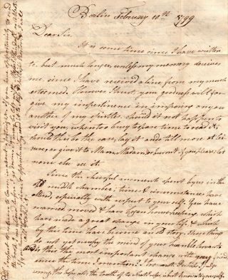 1799,  Jacob A.  Cummings,  Bookseller,  Publisher,  Letter Signed Re: A Preacher?