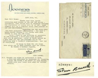 Stan Laurel Letter Signed Re Laurel & Hardy Biopic